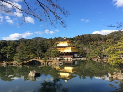 Kinkaku-ji (Golden) Temple reflective pool, Kyoto
